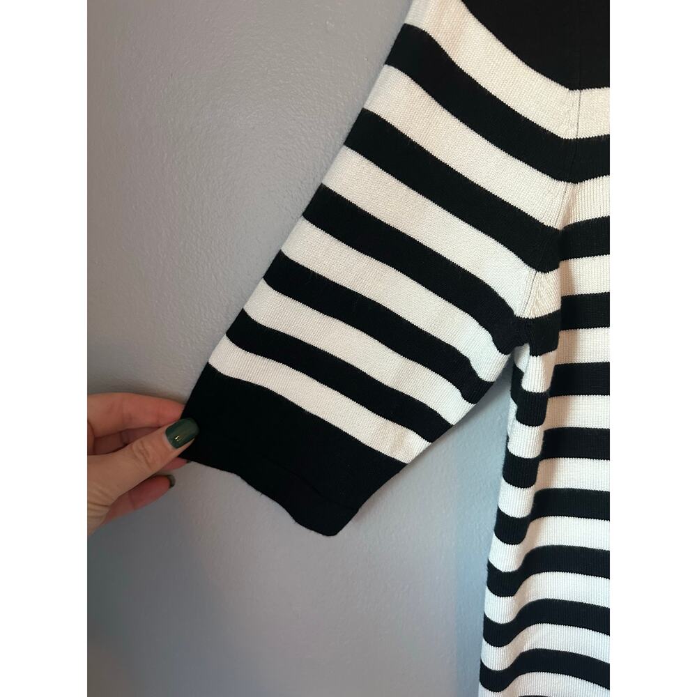 Philosophy Mock Neck Short Sleeve Striped Sweater Shirt Small - Picture 4 of 8